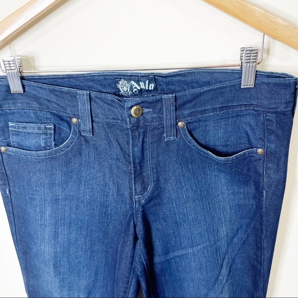 Anlo Dark Wash Malta Mercer Denim Low Rise Flare Leg Jeans Size 29 NWT - Picture 4 of 8